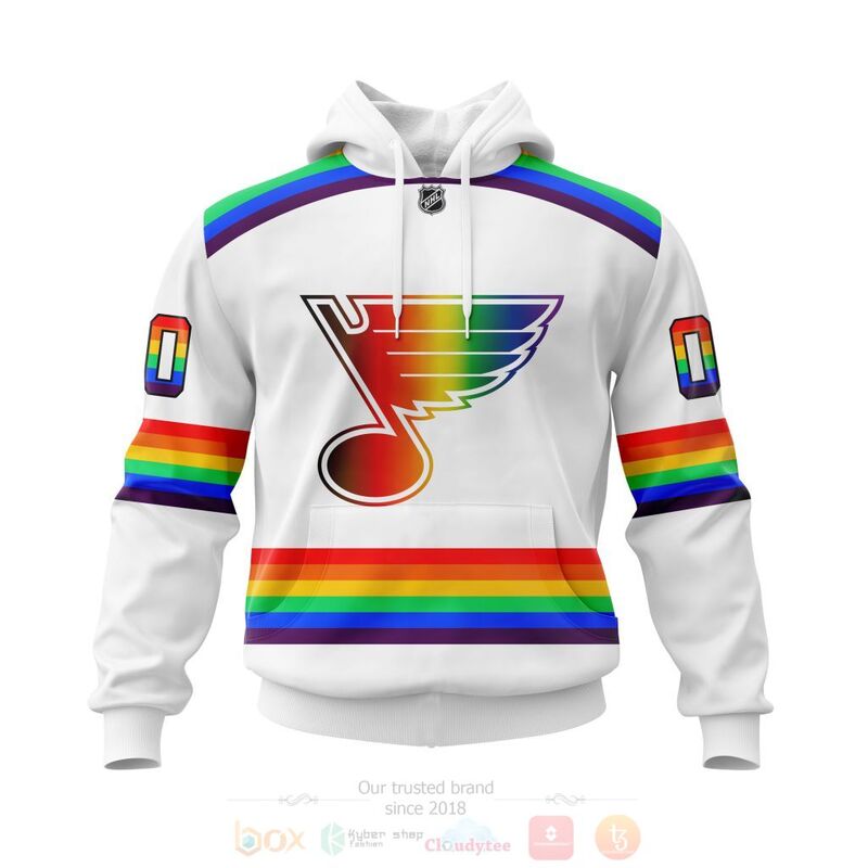 TOP NHL St. Louis Blues LGBT Pride White Personalized Custom 3D T-Shirt, Hoodie 15