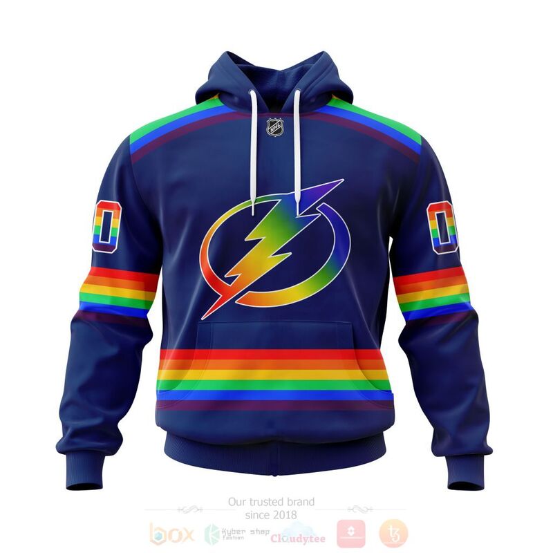 TOP NHL Tampa Bay Lightning LGBT Pride Blue Personalized Custom 3D T-Shirt, Hoodie 15