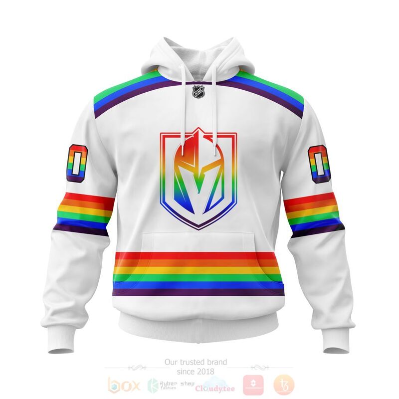 TOP NHL Vegas Golden Knights LGBT Pride White Personalized Custom 3D T-Shirt, Hoodie 14