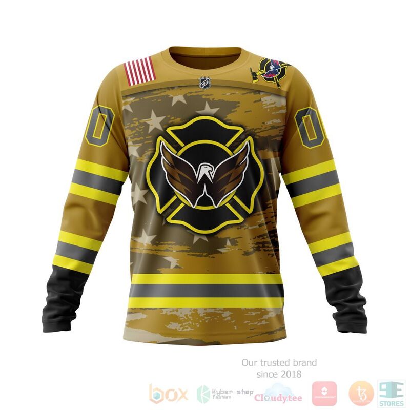 TOP NHL Washington Capitals Honnor Firefighter Yellow All Over Print Custom 3D Hoodie, Shirt 3 TOP NHL Washington Capitals Honnor Firefighter Yellow All Over Print Custom 3D Hoodie, Shirt - Image 3