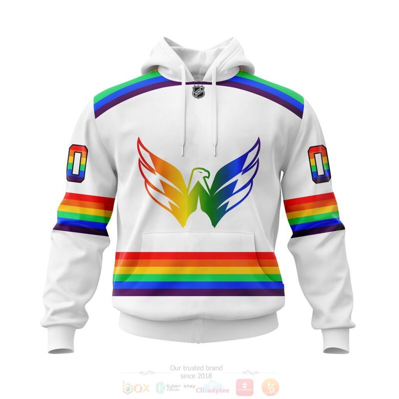 TOP NHL Washington Capitals LGBT Pride White Personalized Custom 3D T-Shirt, Hoodie 14