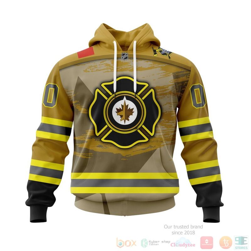 TOP NHL Winnipeg Jets Honnor Firefighter Yellow All Over Print Custom 3D Hoodie, Shirt 15