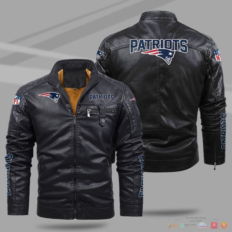 BEST BEST England Patriots NFL Fleece Trend Leather jacket 9