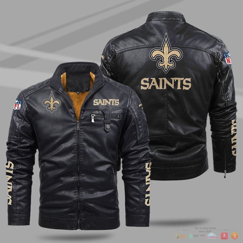 BEST BEST Orleans Saints NFL Fleece Trend Leather jacket 9