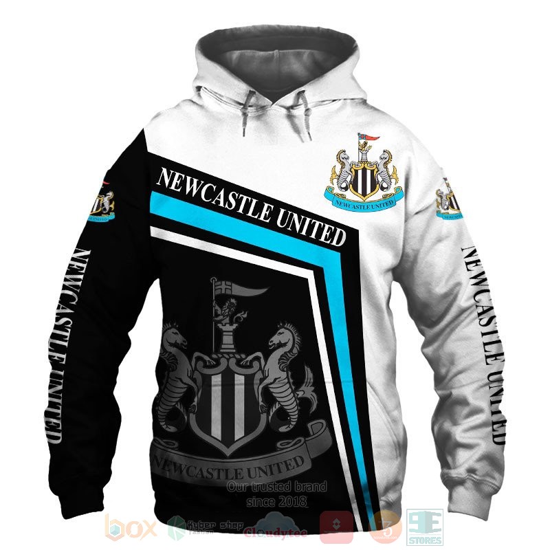 BEST Newcastle United white black All Over Print 3D shirt, hoodie 48