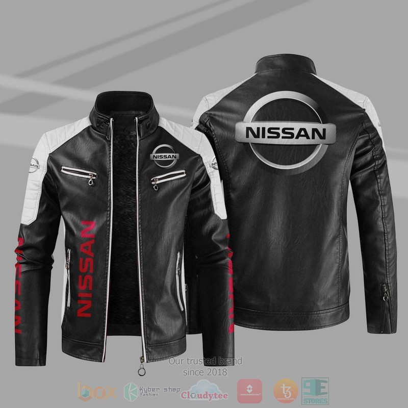 BEST Nissan Block PU Leather Jacket 11