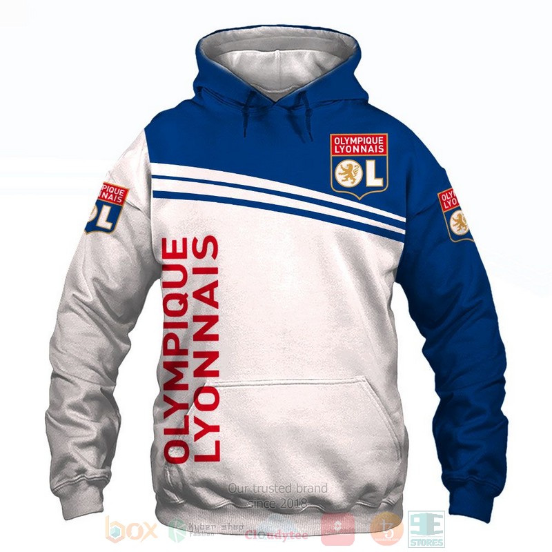 BEST Olympique Lyonnais white blue All Over Print 3D shirt, hoodie 64