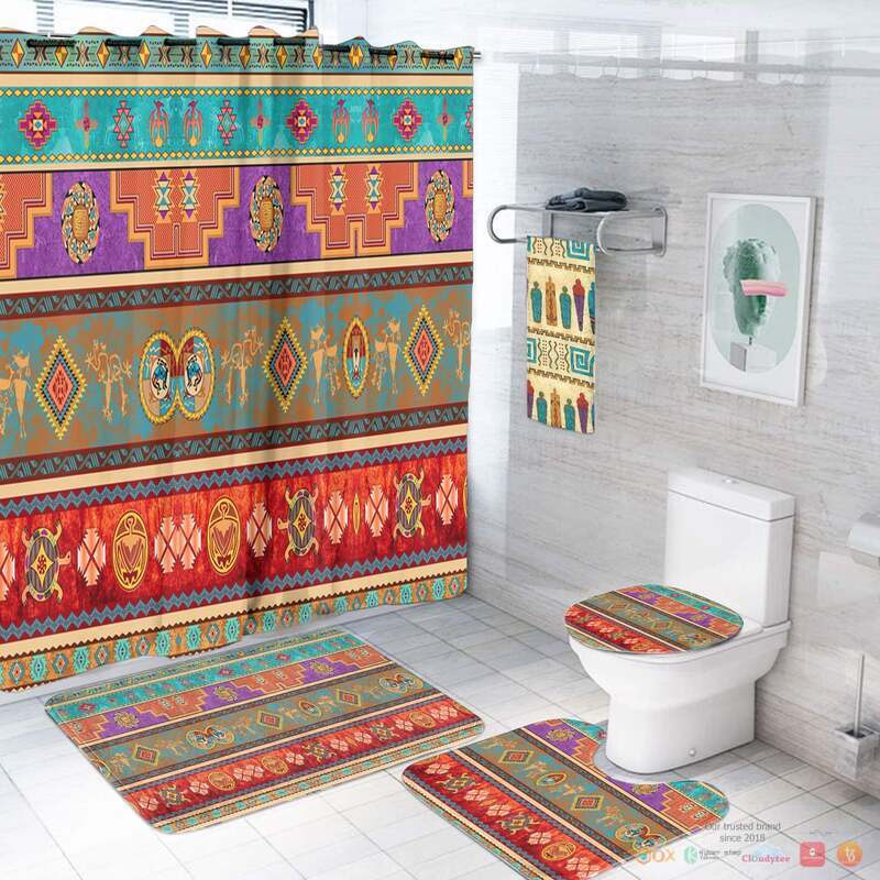 NEW Pattern Color Native American Shower Curtain Set 3