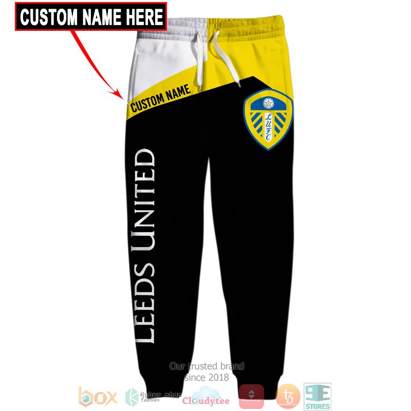HOT Leeds United Yellow Custom name full printed shirt, hoodie 5