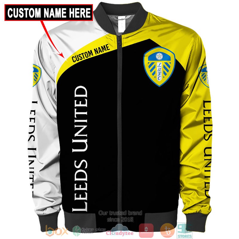 HOT Leeds United Yellow Custom name full printed shirt, hoodie 6