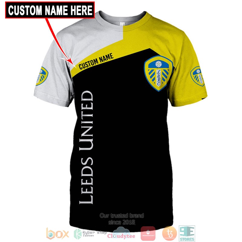 HOT Leeds United Yellow Custom name full printed shirt, hoodie 10