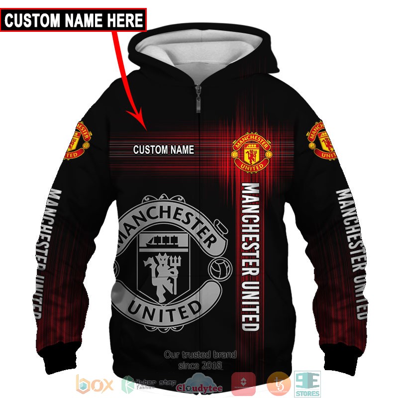 HOT Manchester United Black Custom name full printed shirt, hoodie 26
