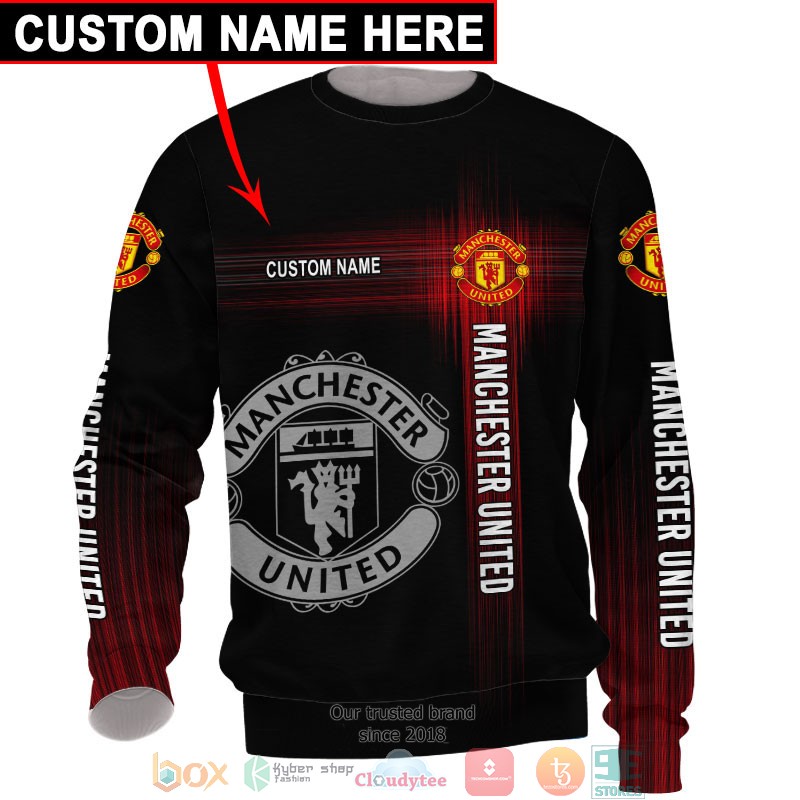HOT Manchester United Black Custom name full printed shirt, hoodie 27