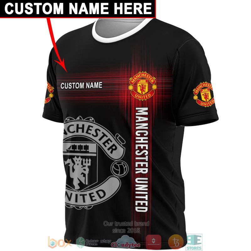 HOT Manchester United Black Custom name full printed shirt, hoodie 10