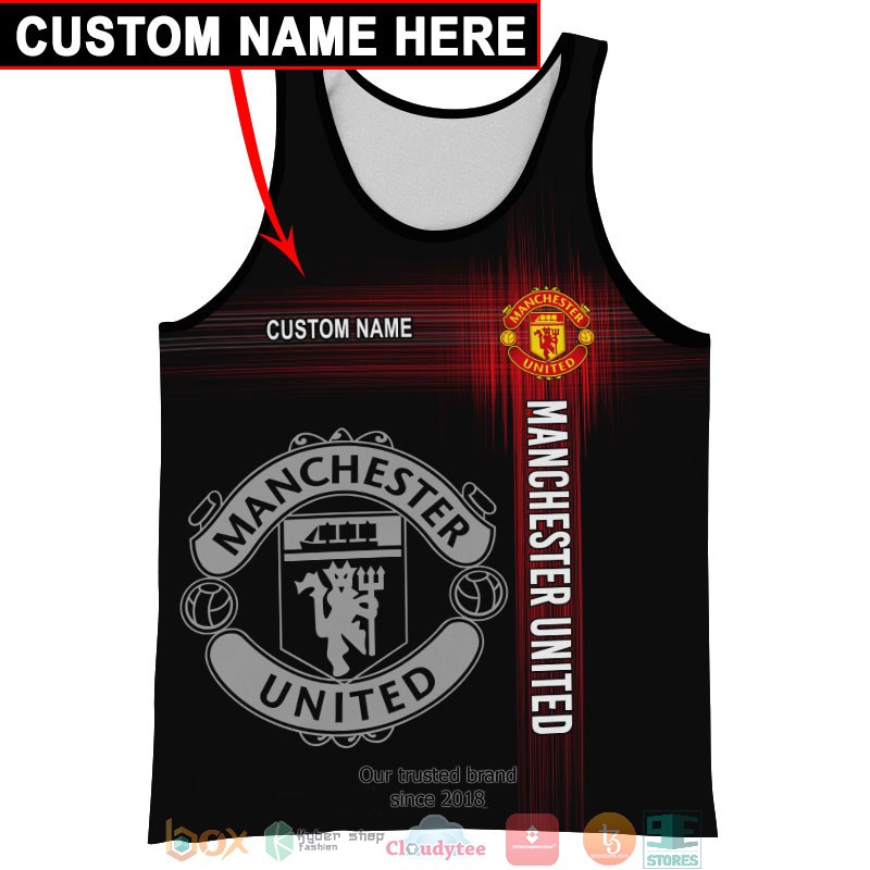HOT Manchester United Black Custom name full printed shirt, hoodie 34