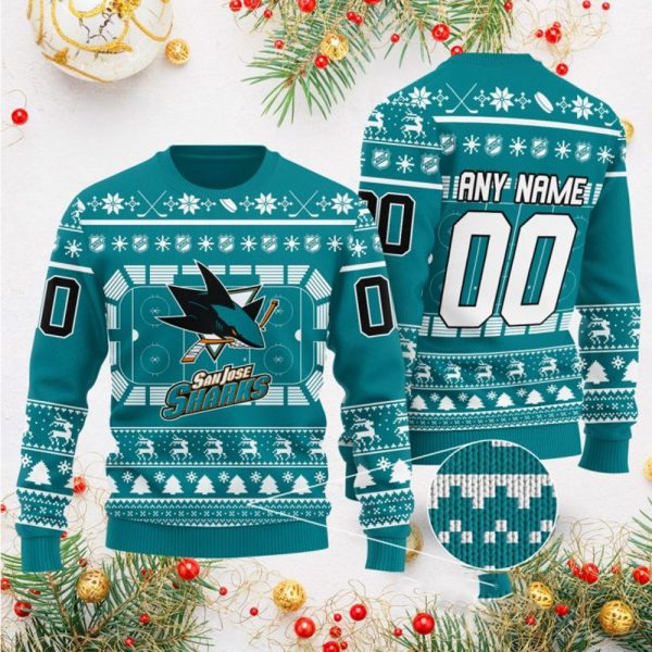 BEST Personalized San Jose Sharks ugly christmas Sweater 9