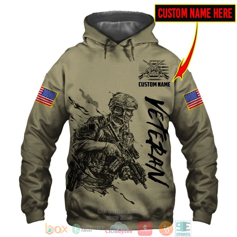 HOT Veteran American flag Custom name full printed shirt, hoodie 47