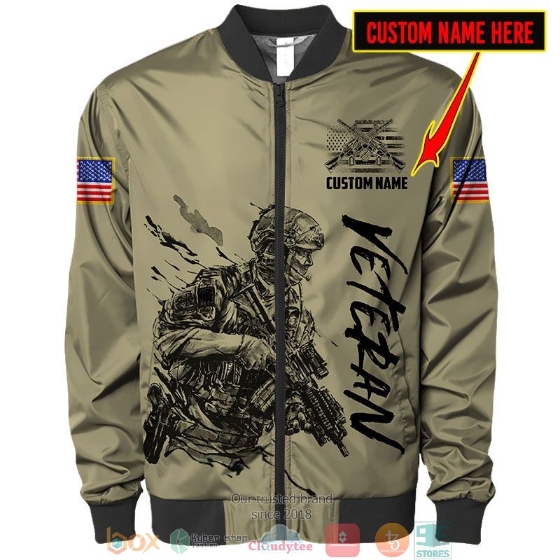 HOT Veteran American flag Custom name full printed shirt, hoodie 6