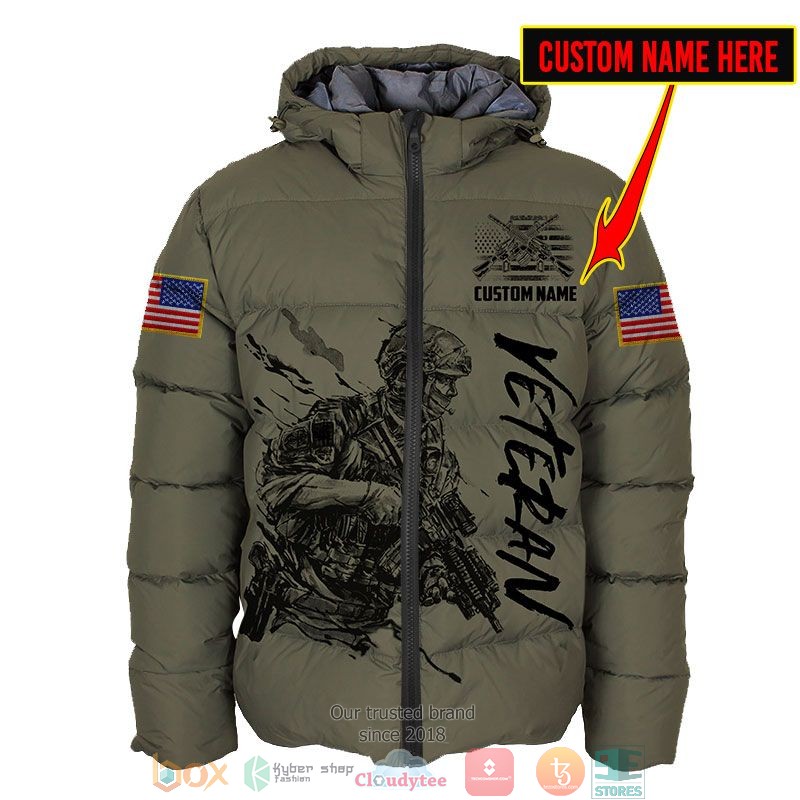 HOT Veteran American flag Custom name full printed shirt, hoodie 7