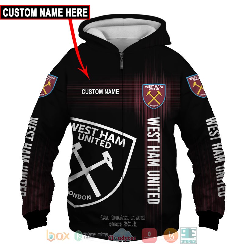 HOT West Ham Black Custom name full printed shirt, hoodie 3