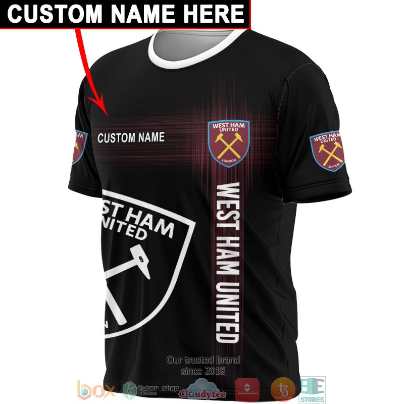 HOT West Ham Black Custom name full printed shirt, hoodie 10