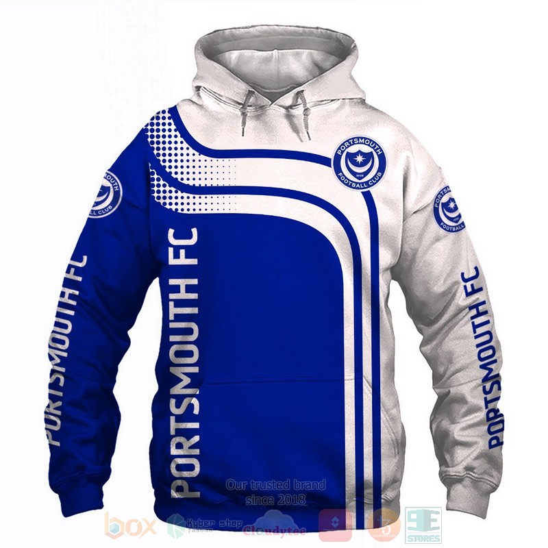 BEST Portsmouth FC blue white All Over Print 3D shirt, hoodie 64