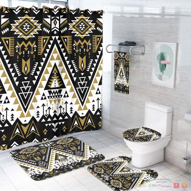 NEW Retro Color Tribal Native American Shower Curtain Set 2