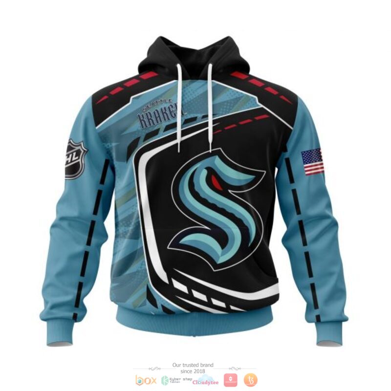 BEST Seattle Kraken black light blue all over print 3D shirt, hoodie 19