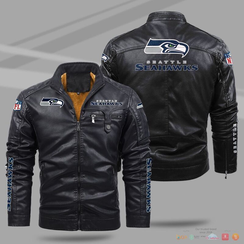 BEST Seattle Seahawks NFL Fleece Trend Leather jacket 8