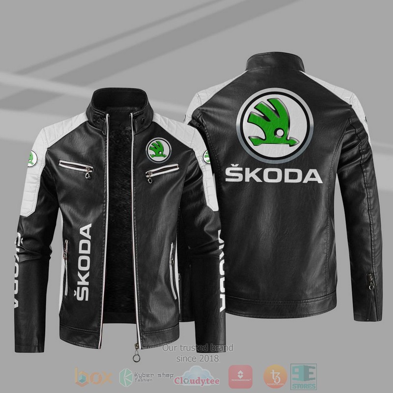 BEST Skoda Block PU Leather Jacket 10