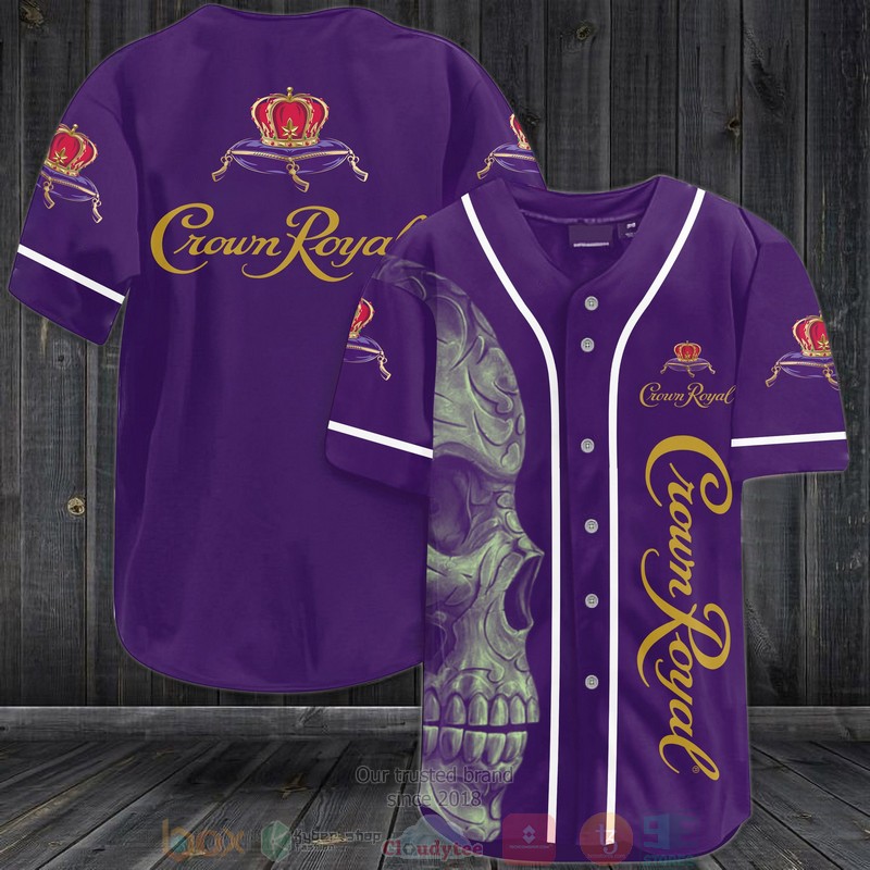 BEST Skull Crown Royal purple Baseball shirt 3