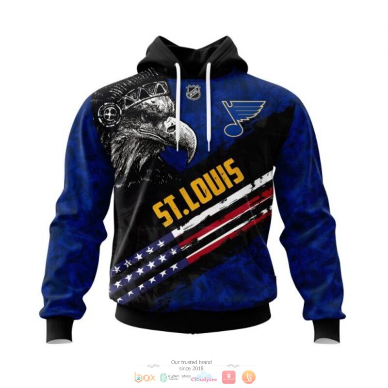 BEST St. Louis Blues Eagle American flag all over print 3D shirt, hoodie 18