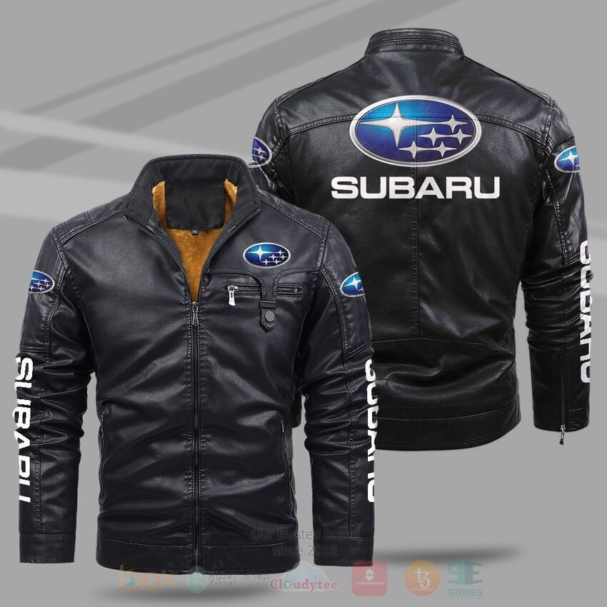 TOP Subaru Fleece 2D Leather Pu Jacket 8
