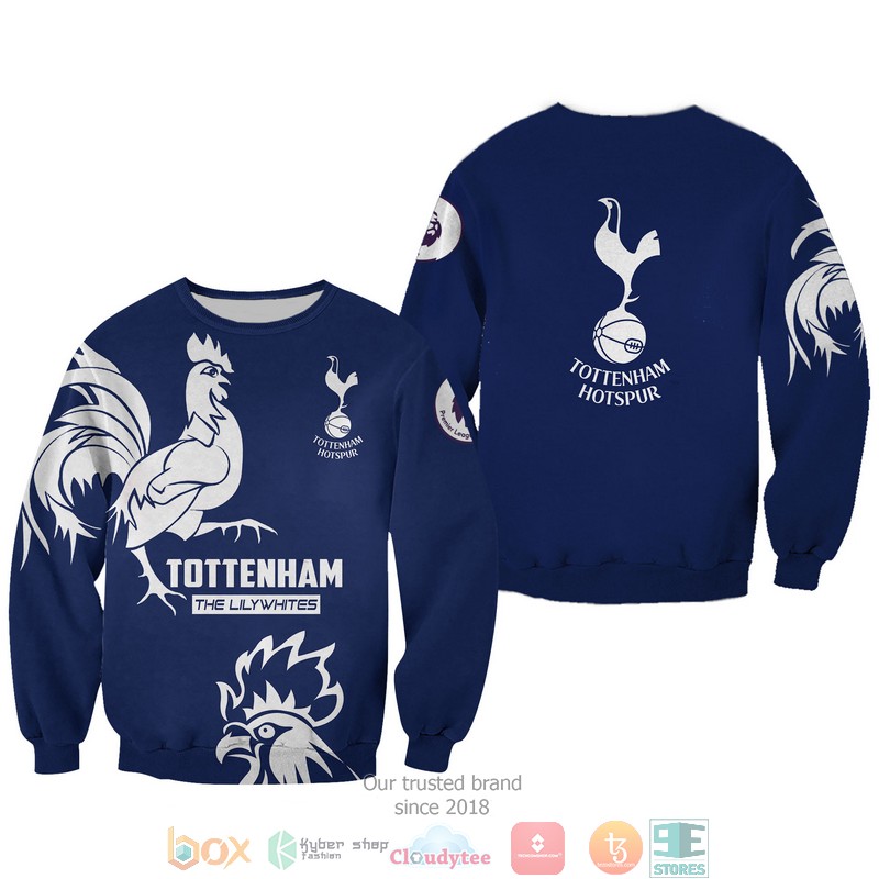 NEW Tottenham The Lilywhites full printed shirt, hoodie 24