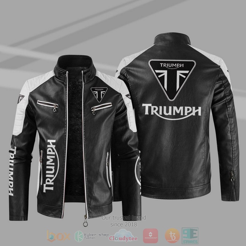 BEST Triumph Block PU Leather Jacket 10