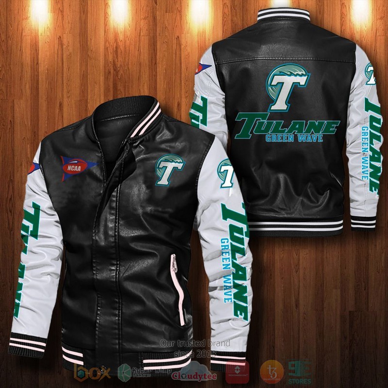 BEST Tulane Green Wave Bomber Leather Jacket 13