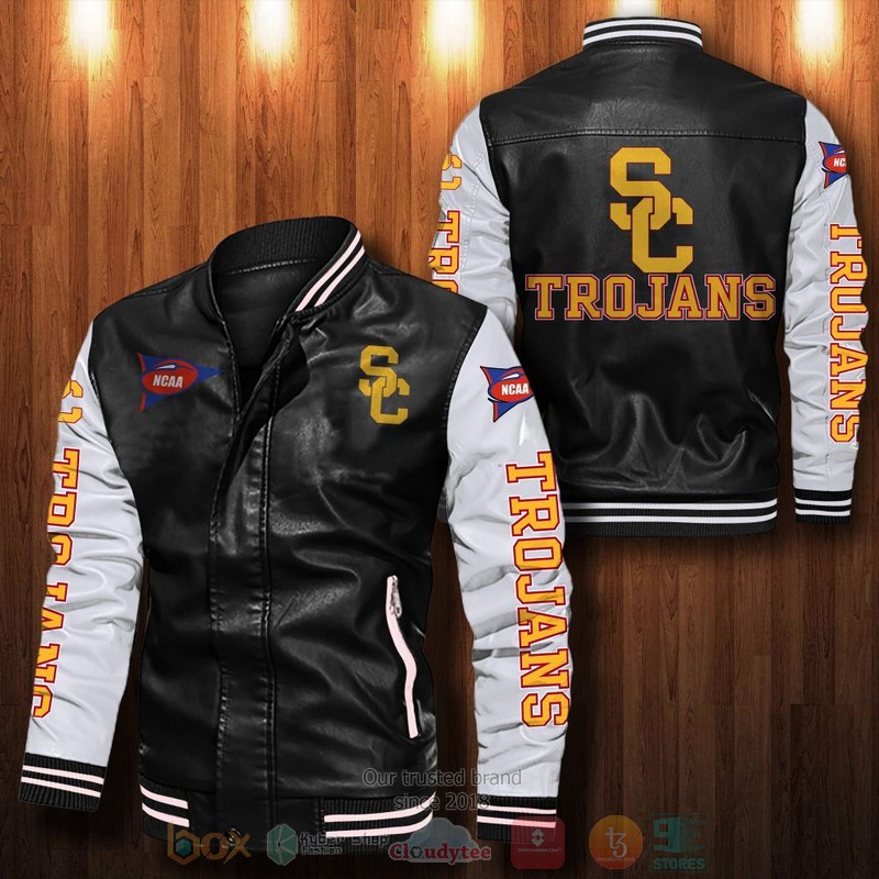 BEST USC Trojans Bomber Leather Jacket 13