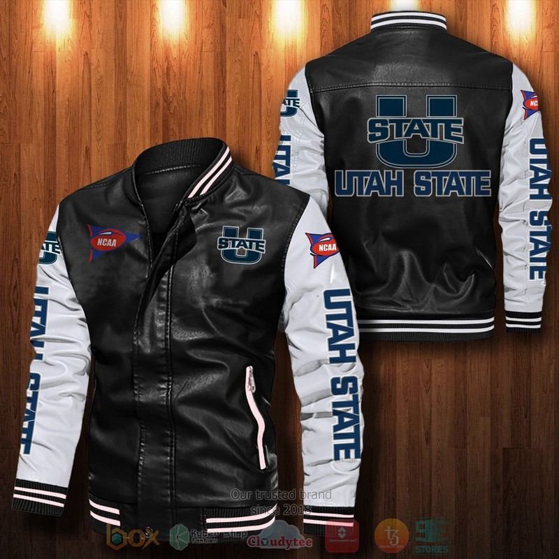 BEST Utah State Aggies Bomber Leather Jacket 12