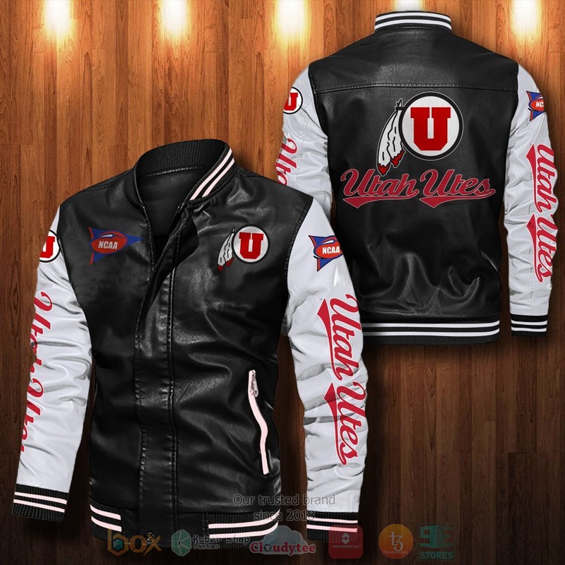 BEST Utah Utes Bomber Leather Jacket 12