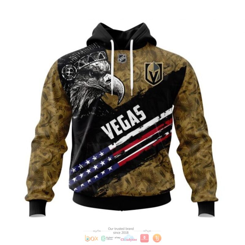 BEST Vegas Golden Knights Eagle American flag all over print 3D shirt, hoodie 18