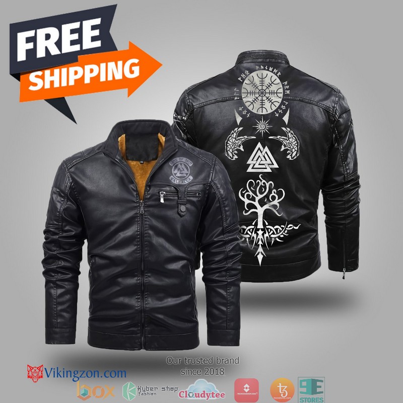 NEW Tree Of Life Sons Of Odin Fleece Trend Leather Jacket 4