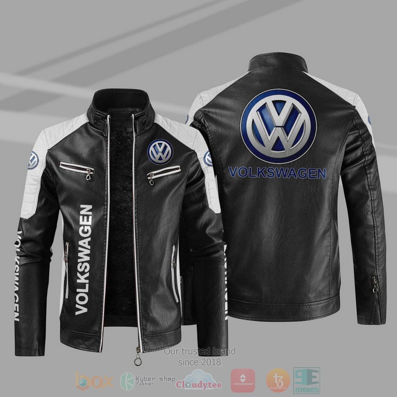 BEST Volkswagen Block PU Leather Jacket 10
