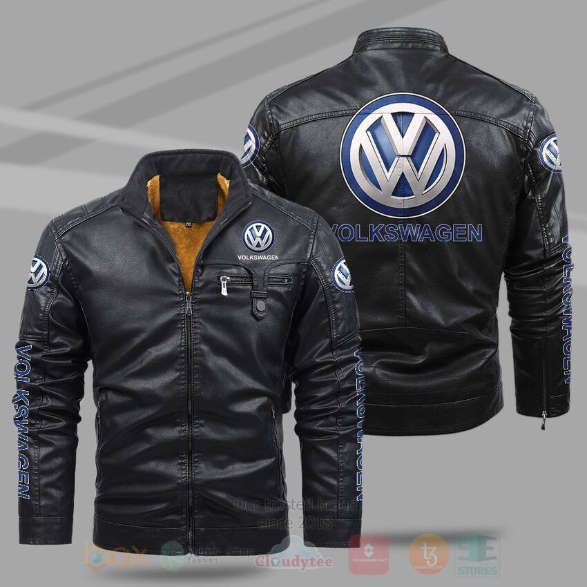 TOP Volkswagen Fleece 2D Leather Pu Jacket 9
