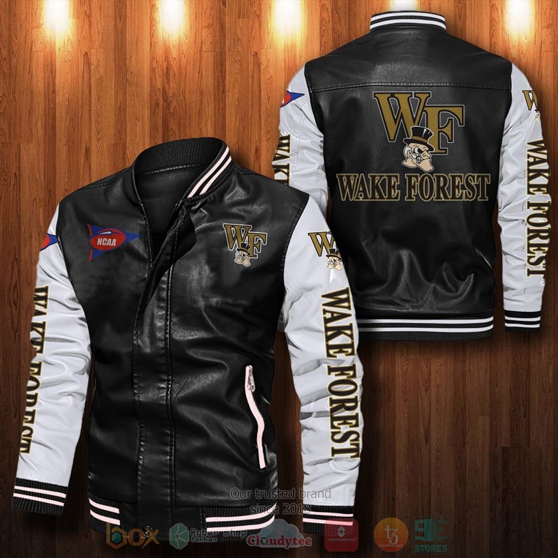 BEST Wake Forest Demon Deacons Bomber Leather Jacket 12