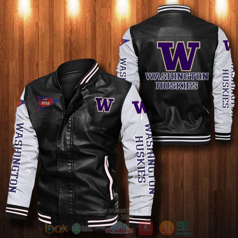 BEST Washington Huskies Bomber Leather Jacket 12