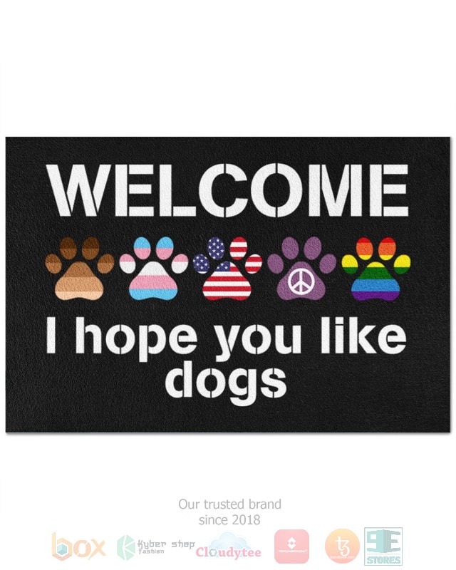HOT Welcome I hope you like dogs black doormat 2