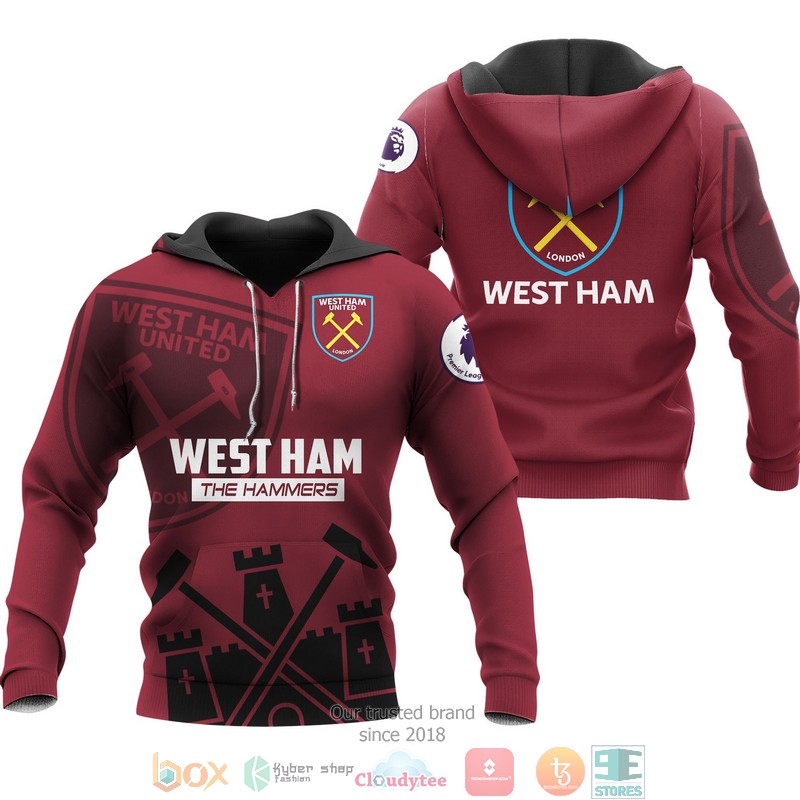 NEW West Ham The Hammers full printed shirt, hoodie 47