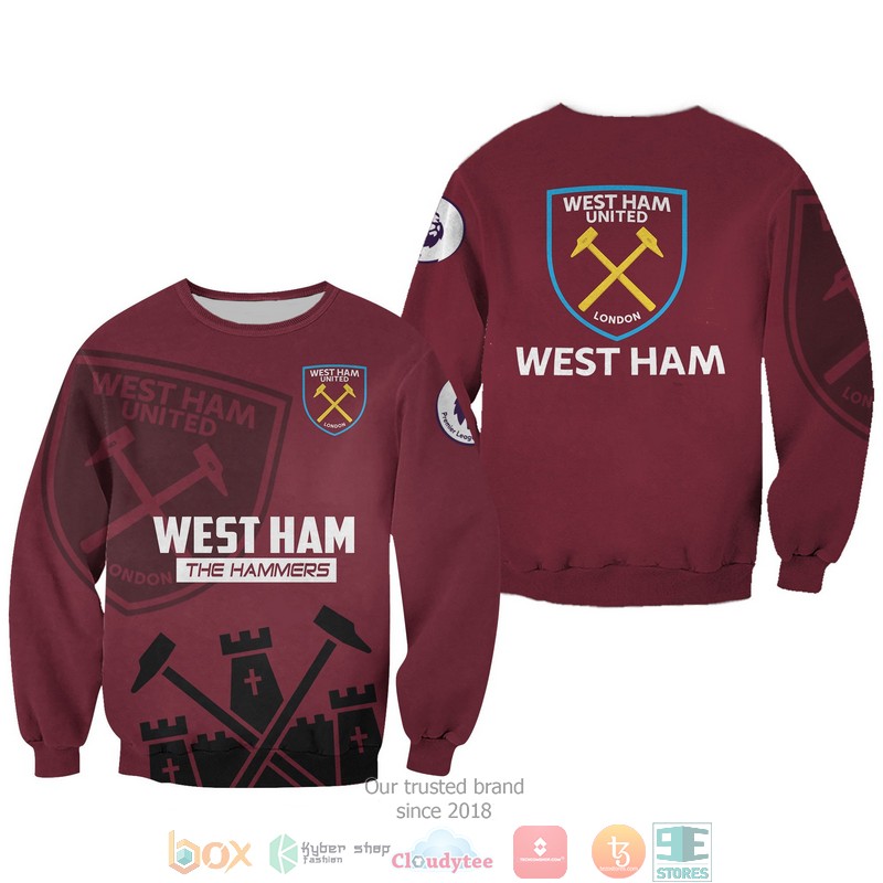 NEW West Ham The Hammers full printed shirt, hoodie 35