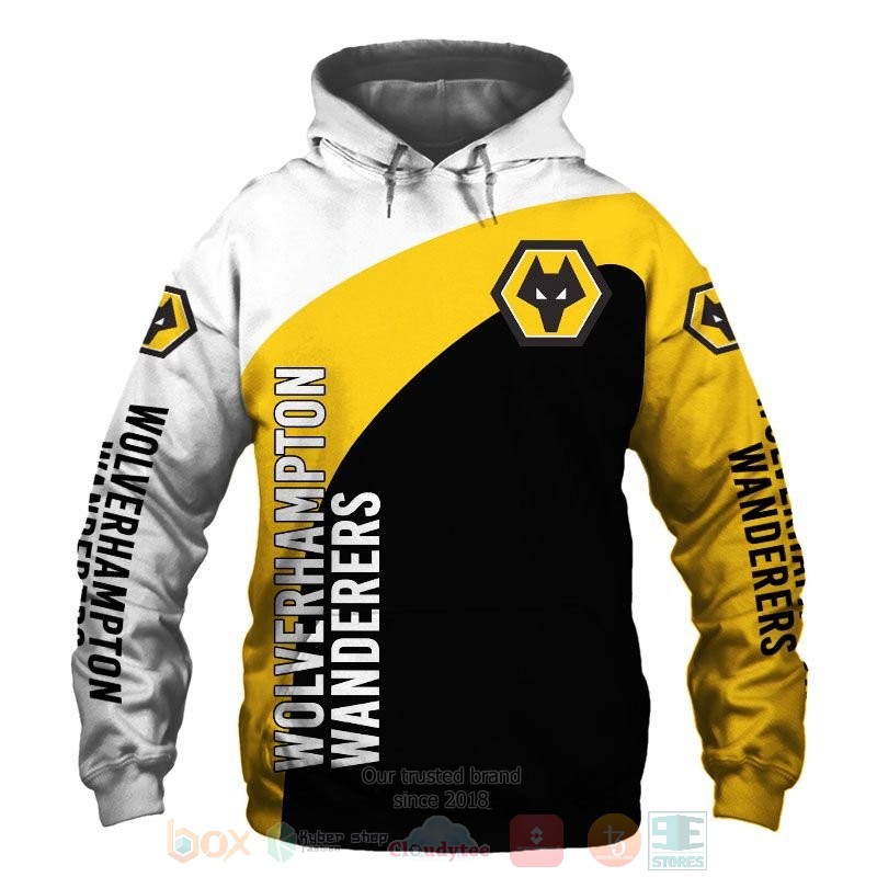 BEST Wolverhampton Wanderers white Yellow black All Over Print 3D shirt, hoodie 48