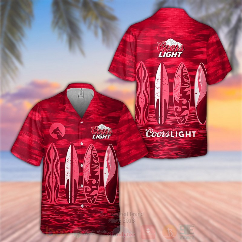 TOP Coors Light Red Tropical Shirt 3